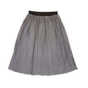 Cynthia‎ Rowley Women's Black White Checkered Sparkle Pleated Skirt Medium